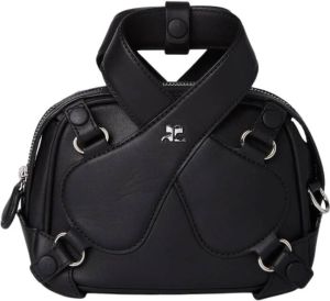 Courrèges X Loop Baguette Bag in Black Leather Zwart Dames