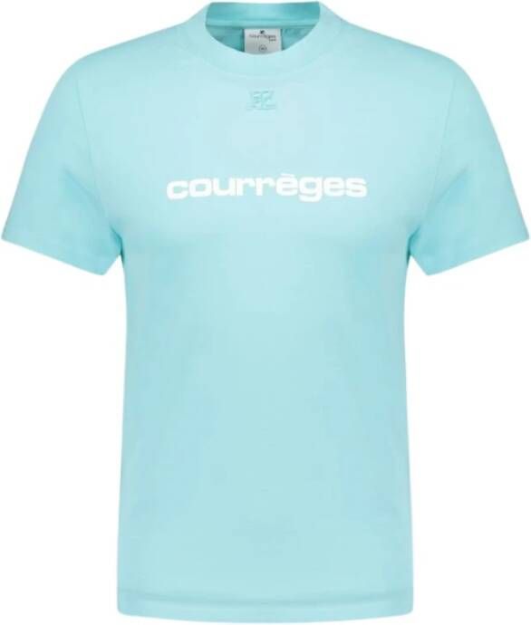 Courrèges Klassiek Wit T-Shirt voor Heren Blauw Heren
