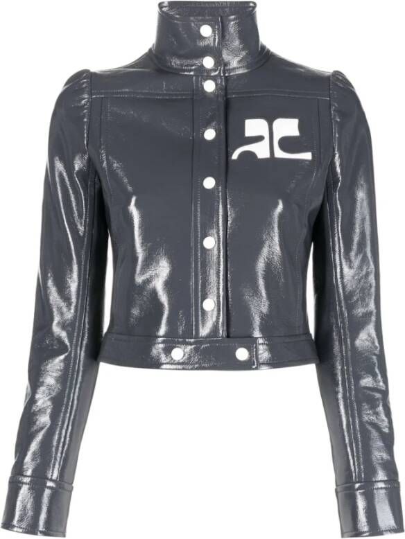Courrèges Leather Jackets Grijs Dames