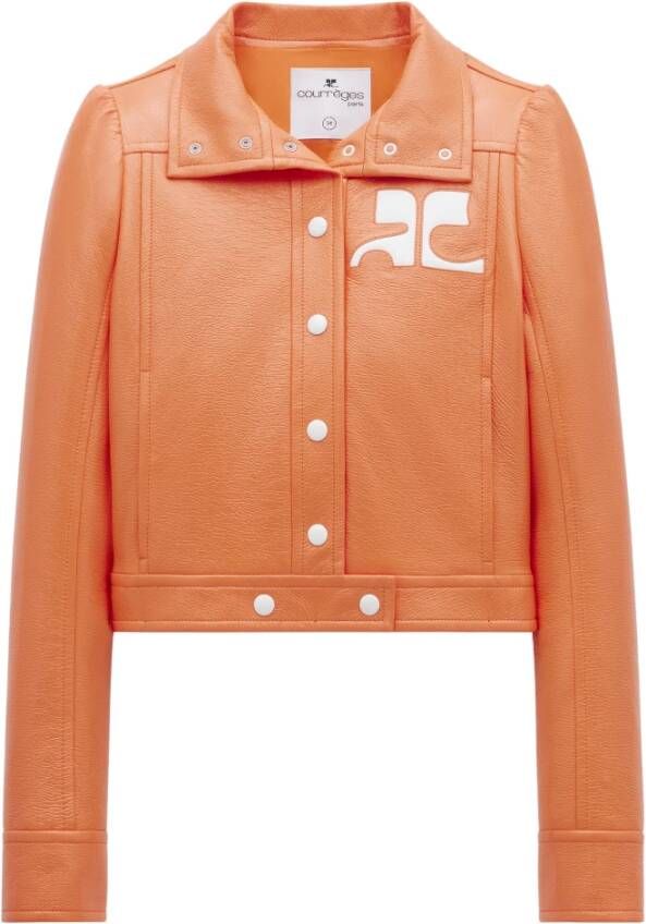 Courrèges Leather Jackets Oranje Dames