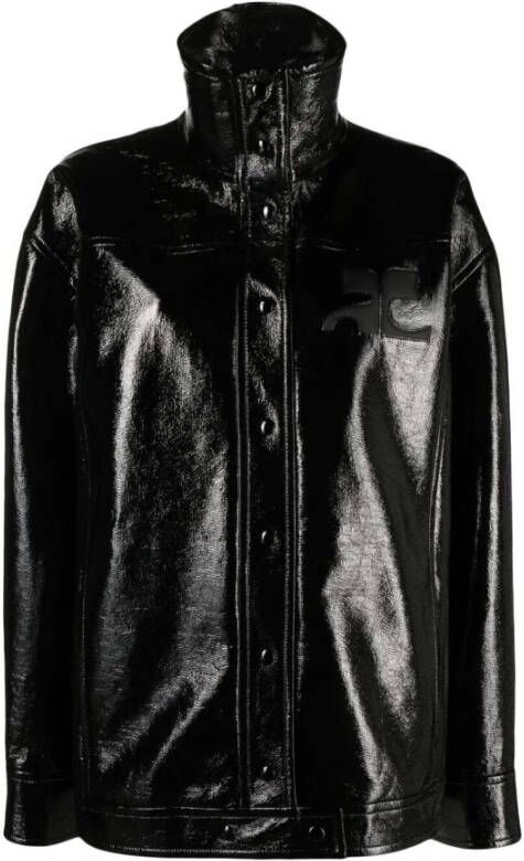 Courrèges Leather Jackets Zwart Dames