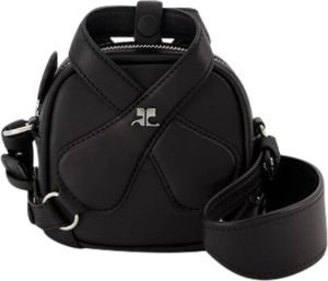 Courrèges Mini X Loop Bag in Black Leather Zwart Dames