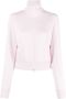 Courrèges Poederroze Sweatshirt met Hoge Kraag en Ritssluiting Pink Dames - Thumbnail 3