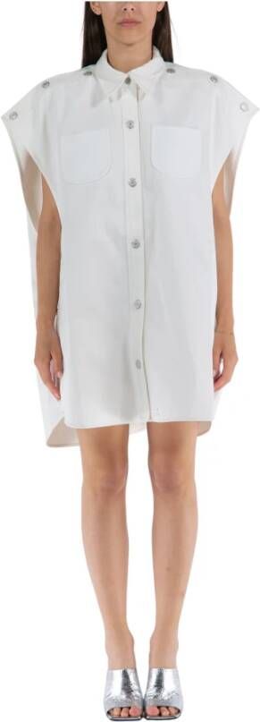 Courrèges Mega-Styling Dry Denim Overhemd White Dames