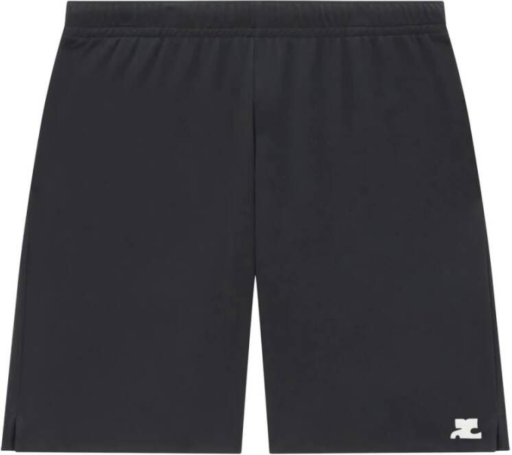 Courrèges Zwarte sport lycra shorts voor heren Black Heren