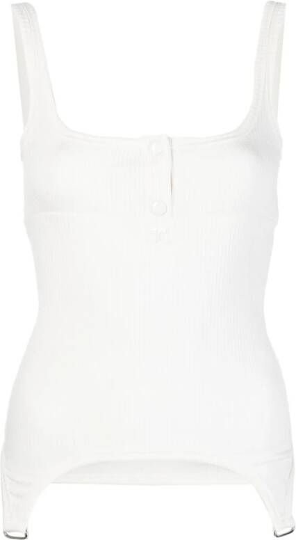 Courrèges Witte Geribbelde Mouwloze Top White Dames - Foto 1