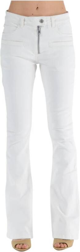 Courrèges Lage taille witte denim rits jeans White Dames
