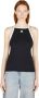 Courrèges Ribgebreide Tanktop met Contrastbies Black Dames - Thumbnail 1