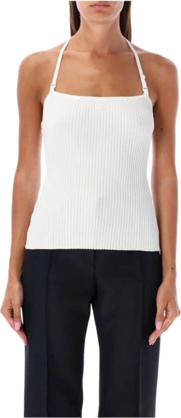 Courrèges Witte Strap Rib Top Aw23 Collectie White Dames