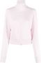 Courrèges Poederroze Sweatshirt met Hoge Kraag en Ritssluiting Pink Dames - Thumbnail 4