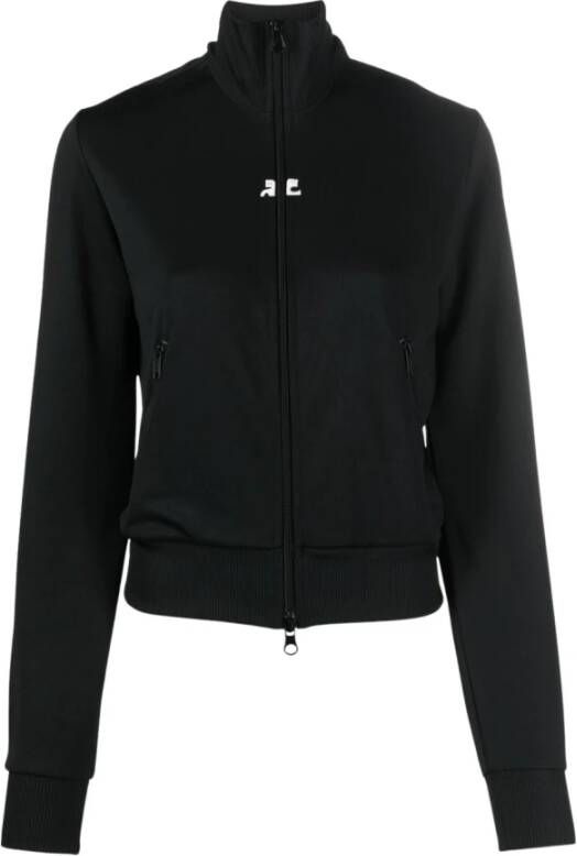 Courrèges Zwart Zip-Through Sweatshirt voor Dames Zwart Dames