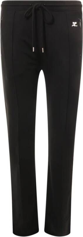Courrèges Zwarte broek met elastische tailleband Zwart Heren