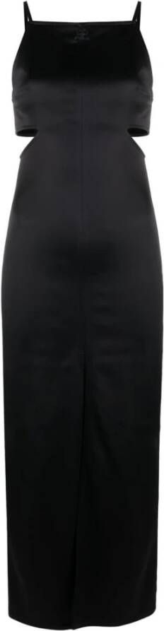 Courrèges Zwarte mouwloze midi-jurk met uitsnijdingen Zwart Dames
