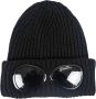 C.P. Company Zwarte geribbelde gebreide muts met Goggle-detail Black Heren - Thumbnail 4