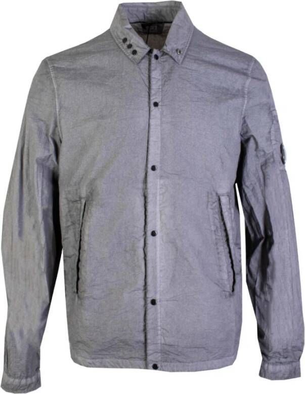 C.P. Company Zwarte Tech Fabric Overshirt Jas Black Heren