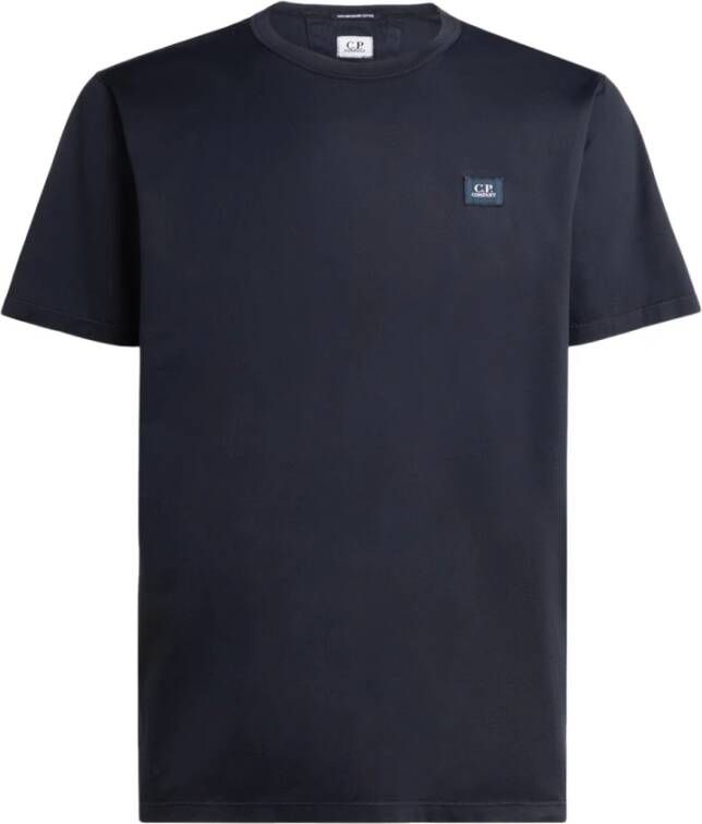 C.P. Company Blauwe T-shirts en Polos met Logo Patch Blauw Heren