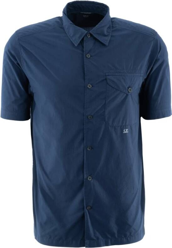 C.P. Company Blauw overhemd met korte mouwen stijlvol en veelzijdig Blauw Heren