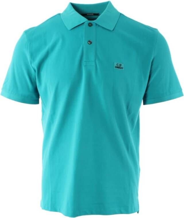 C.P. Company Blauw Polo Shirt met Stretch Piquit Blauw Heren