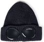 C.P. Company Blauwe Chunky Ribgebreide Beanie met Goggle-detail Blauw Heren - Thumbnail 3