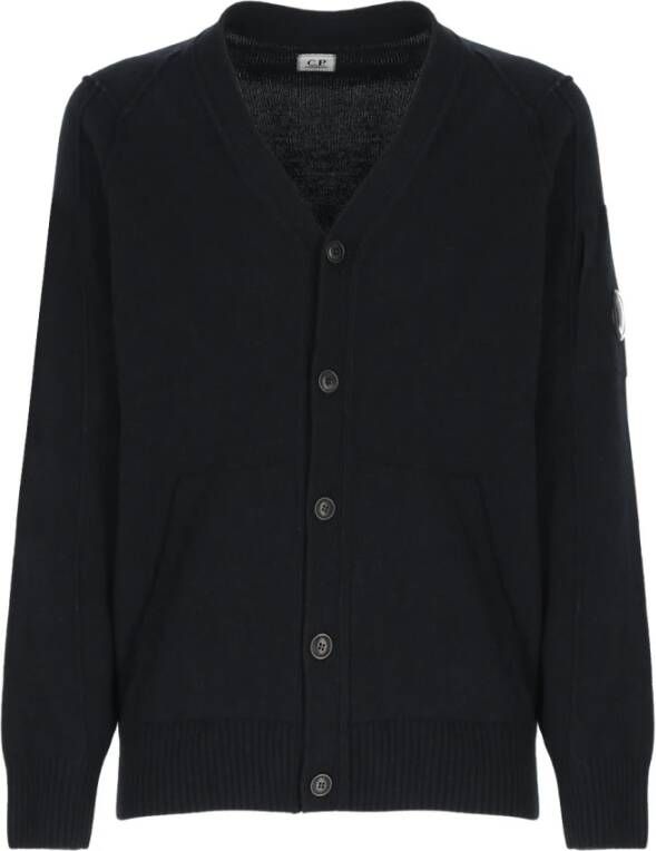C.P. Company Blauwe Gebreide Wol Cardigan voor Heren Blauw Heren