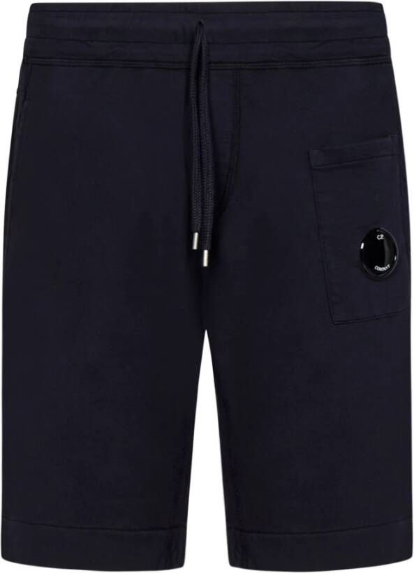 C.P. Company Blauwe Katoenen Fleece Bermuda Shorts Ss23 Blauw Heren