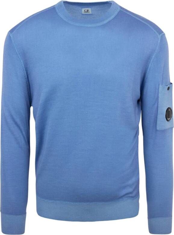 C.P. Company Blauwe Sweaters met Uniek Lensdetail Blauw Heren