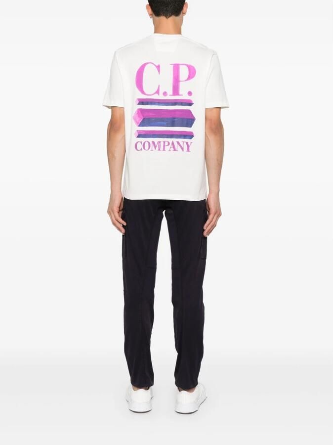 C.P. Company 30 1 Jersey Logo Graphics T-Shirt White Heren - Foto 2