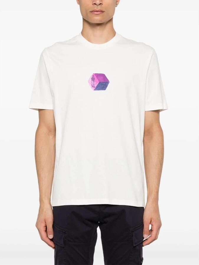 C.P. Company 30 1 Jersey Logo Graphics T-Shirt White Heren