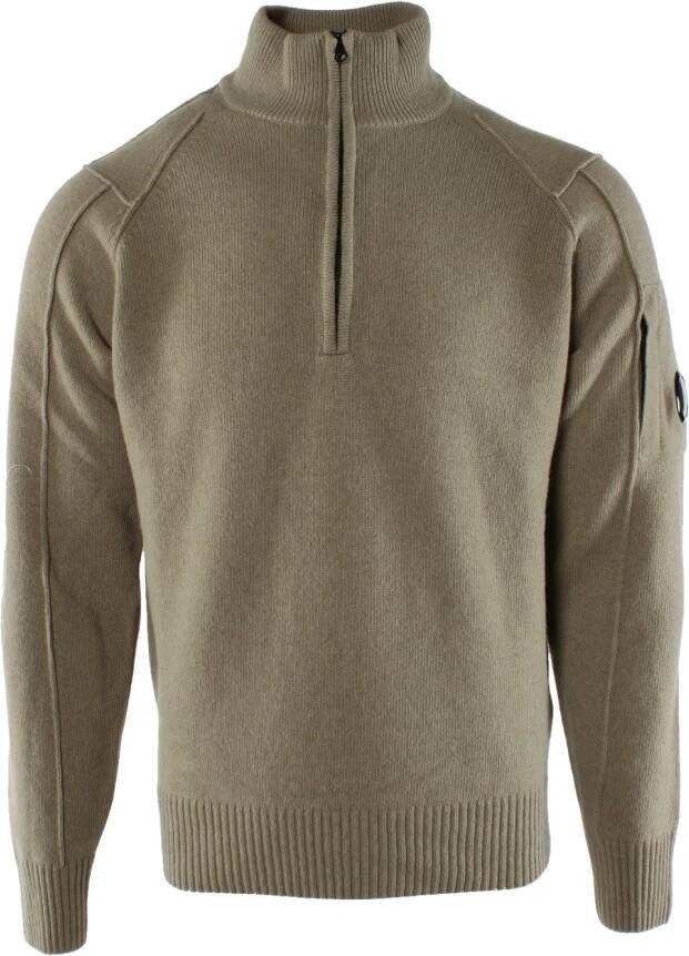C.P. Company Gebreide trui met volledige ritssluiting en CP Company Lens-detail Green Heren - Foto 2