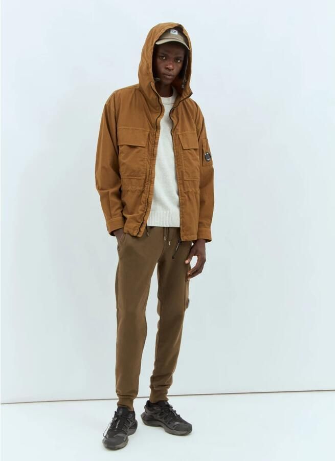C.P. Company Bruin Earth Textuur Hoodie Jas Brown Heren - Foto 3