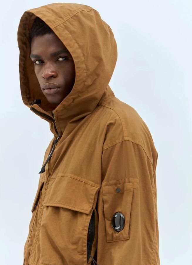 C.P. Company Bruin Earth Textuur Hoodie Jas Brown Heren - Foto 5