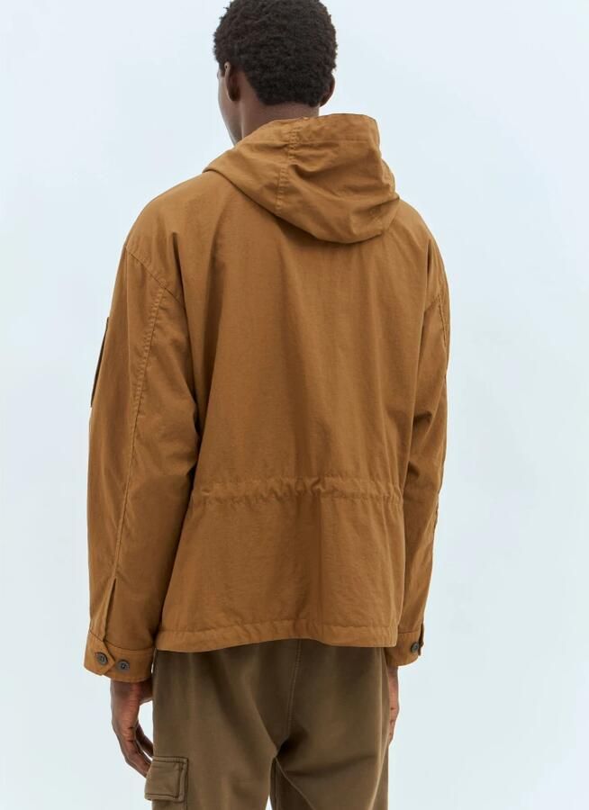 C.P. Company Bruin Earth Textuur Hoodie Jas Brown Heren - Foto 6