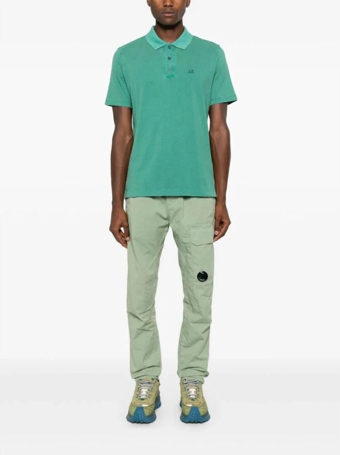 C.P. Company Grasgroene Logo Print Polo Shirt Green Heren - Foto 3