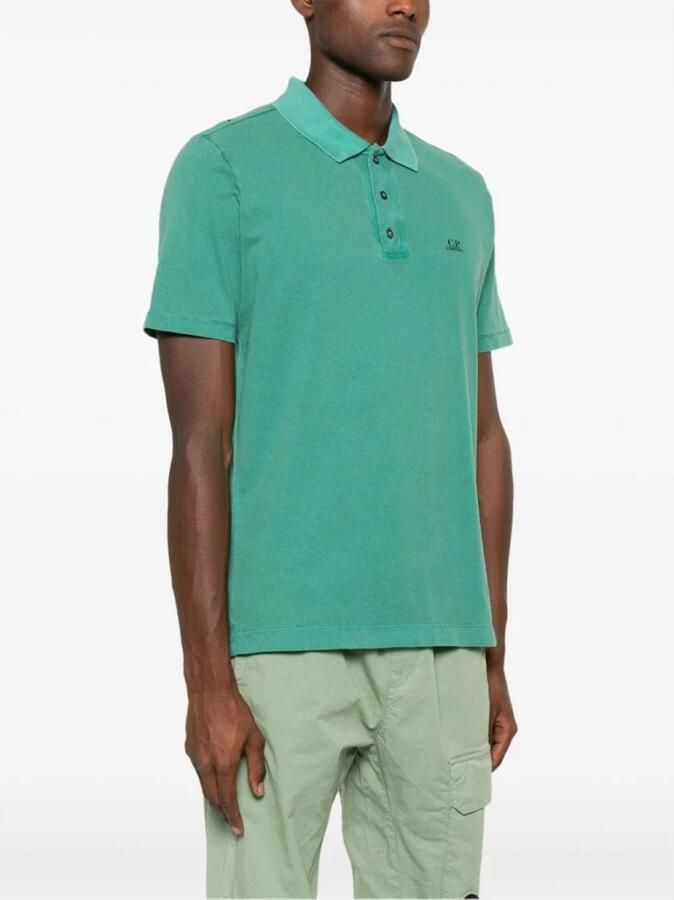 C.P. Company Grasgroene Logo Print Polo Shirt Green Heren - Foto 4