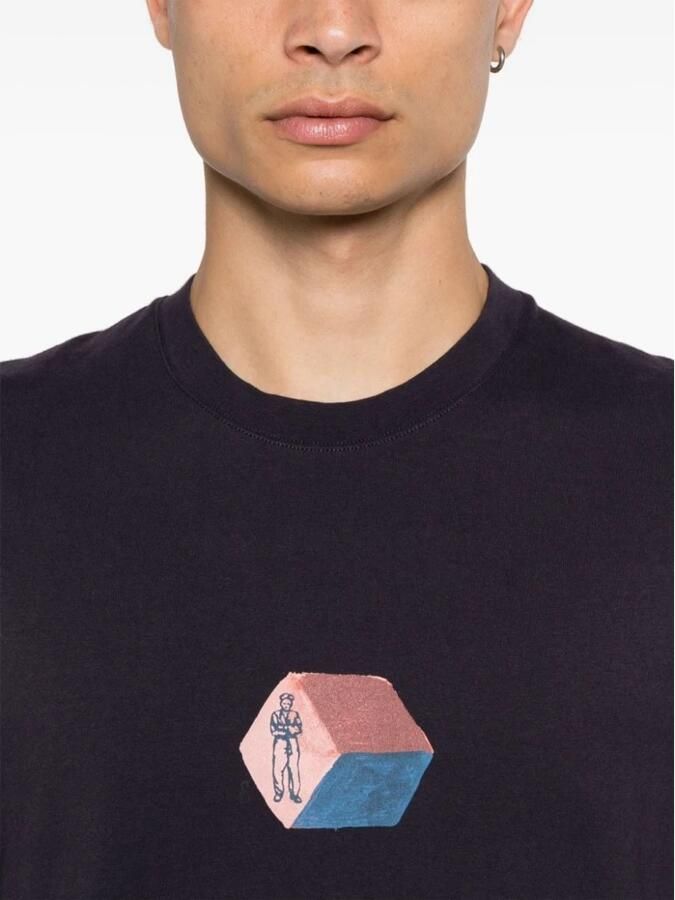 C.P. Company Korte Mouw Grafische Print T-shirt Blue Heren