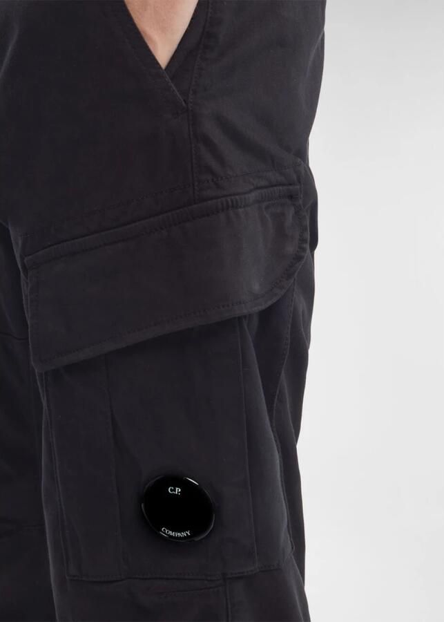 C.P. Company Satin Stretch Cargo Broek Ergonomische Pasvorm Black Heren - Foto 3