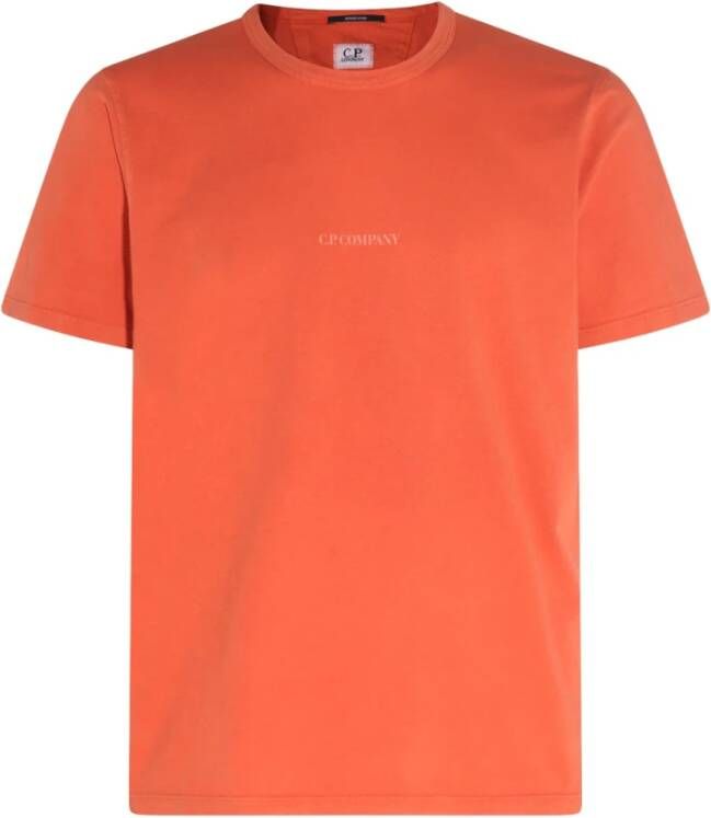 C.P. Company Oranje Katoenen T-shirt Levendige Upgrade Orange Heren