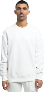 C.P. Company Diagonaal Fleece Logo Sweatshirt Wit Heren