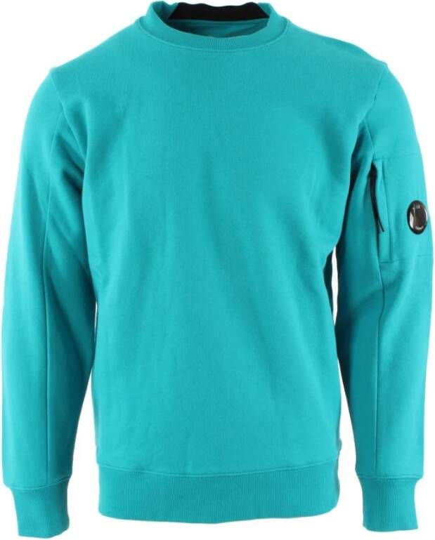 C.P. Company Diagonaal Relief Sweatshirt met Ronde Hals Blue Heren