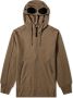 C.P. Company Diagonaal verhoogde fleece goggle hoodie Bruin Heren - Thumbnail 1