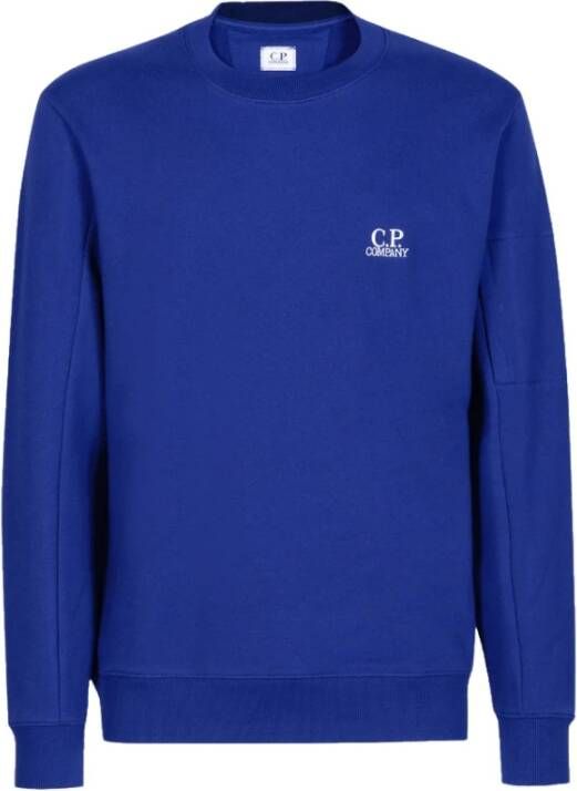 C.P. Company Diagonaal verhoogde fleece logo sweatshirt Blauw Heren