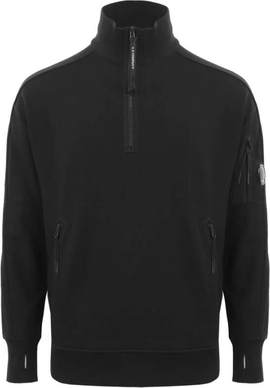 C.P. Company Stijlvolle Diagonal Raised Fleece Sweatshirt Black Heren
