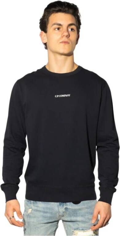 C.P. Company Modieuze Sweater met Ribboorden en Zoom Black Heren