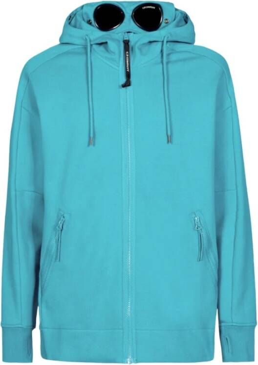 C.P. Company Upgrade je casual garderobe met deze hooded open sweatshirt Blauw Heren