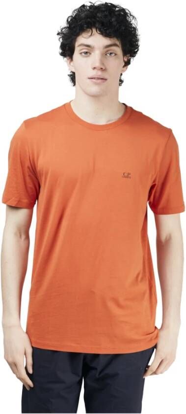 C.P. Company Essentiële Katoenen T-shirt voor Stijlvolle Mannen Oranje Heren