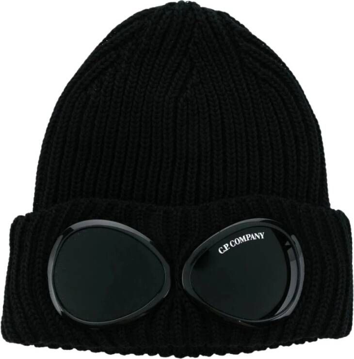 C.P. Company Extra Fijne Merino Goggle Beanie Black Heren