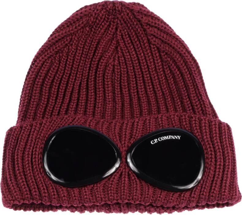 C.P. Company Extra fijne merino wollen bril beanie Rood Heren