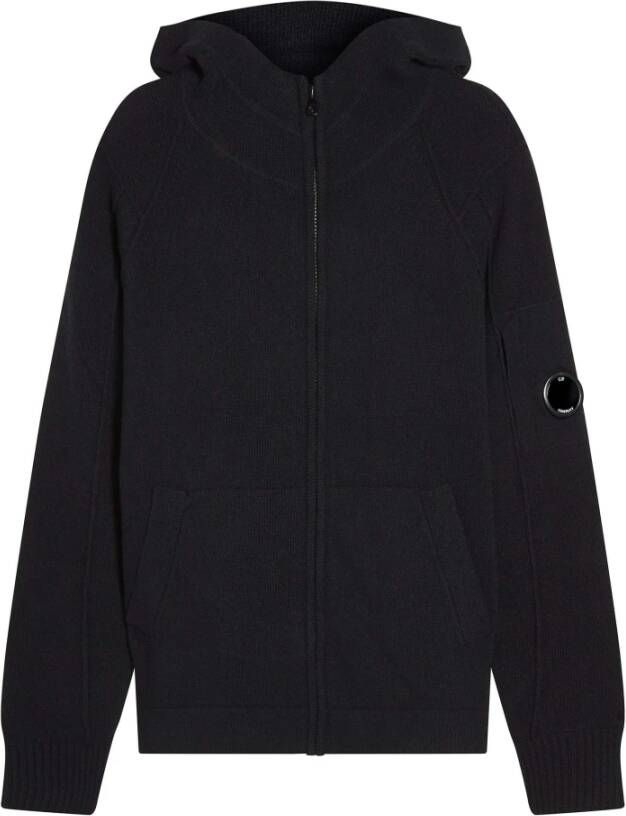 C.P. Company Gebreide Rits Hoodie Zwart Heren
