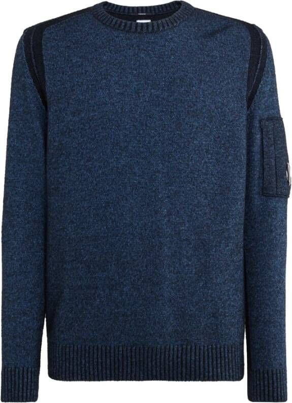 C.P. Company Lichtblauwe Sweaters met Moulinée Design Blauw Heren
