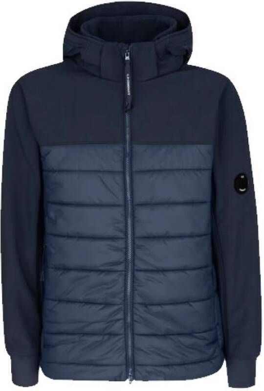 C.P. Company Gemengde gewatteerde Goggle jas Total Eclipse Blauw Heren
